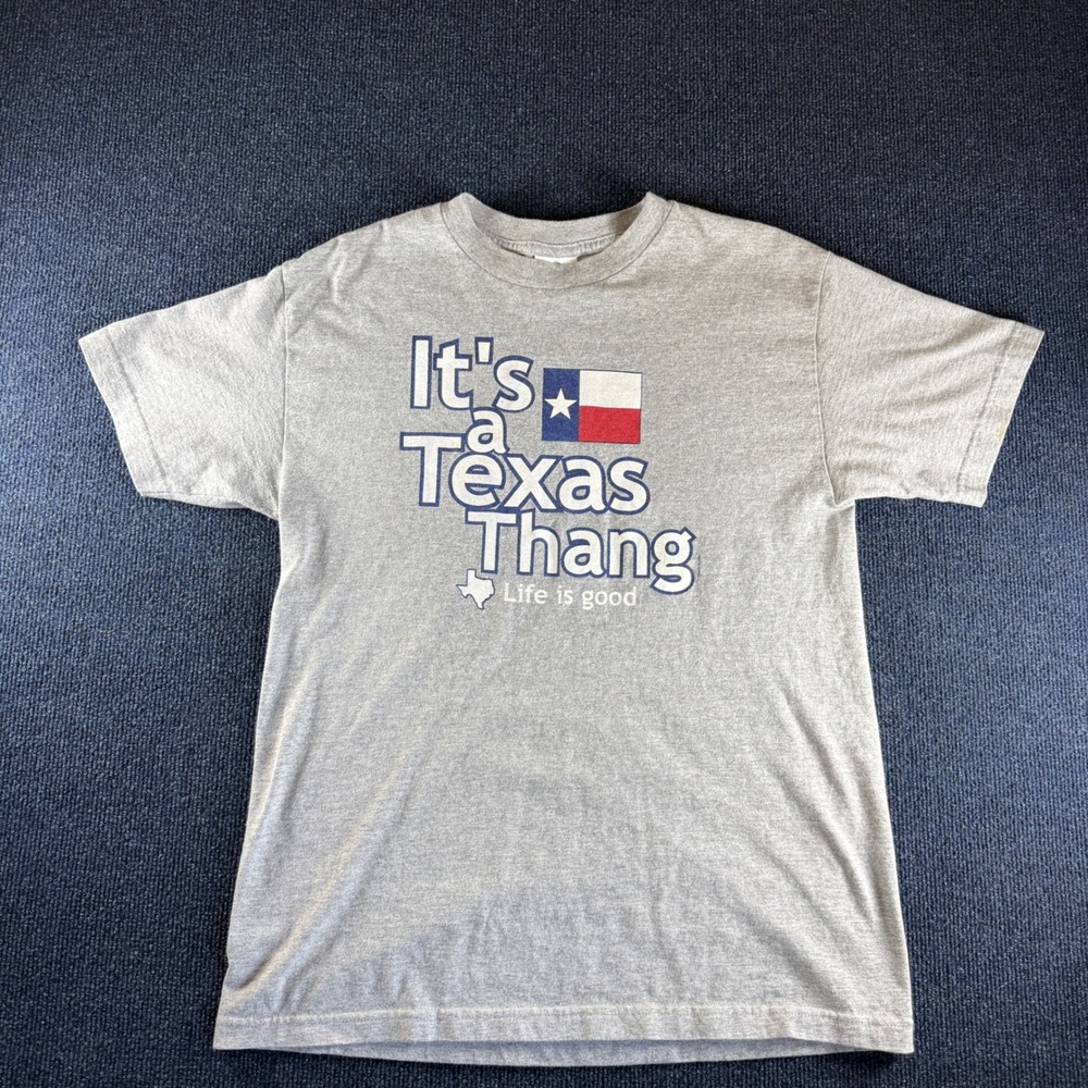 Alstyle Texas Thang Graphic T-Shirt Mens M 18.5x27 Gray Cotton Novelty Tee